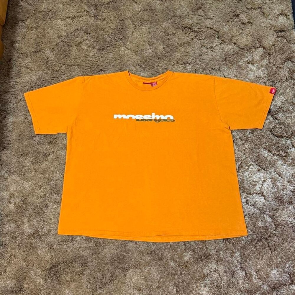 Vintage Y2K Mossimo Skyline Baggy Oversized T-shirt Orange XLarge